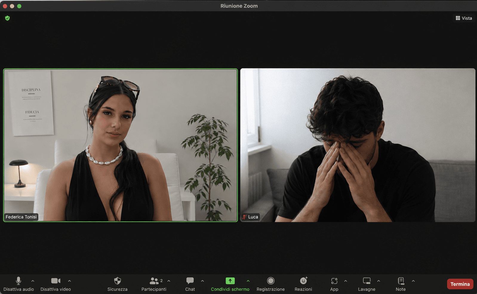 Esempio di videocall strategica 1:1 con Federica Tonisi su Zoom
